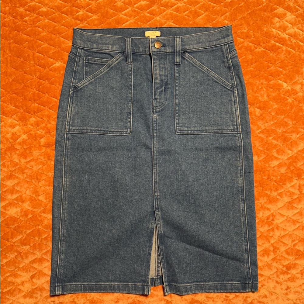 Jcrew Denim Pencil Skirt